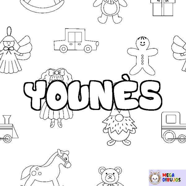 Coloración del nombre YOUN&Egrave;S - decorado juguetes