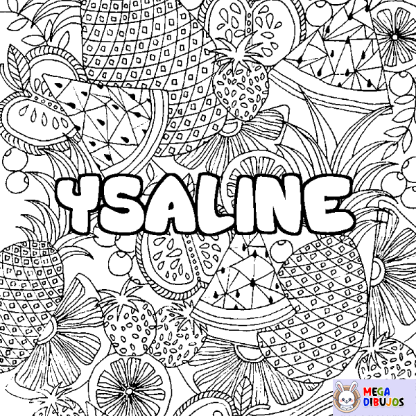 Coloración del nombre YSALINE - decorado mandala de frutas