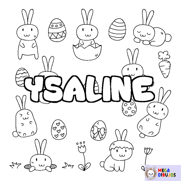 Coloración del nombre YSALINE - decorado Pascua