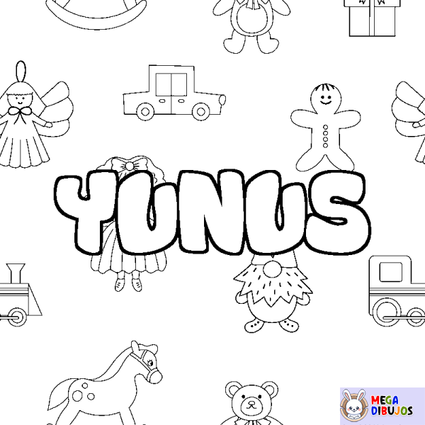 Coloración del nombre YUNUS - decorado juguetes