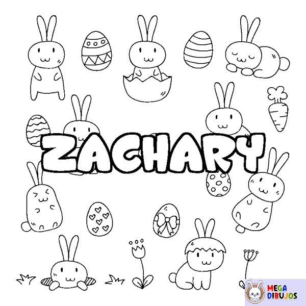 Coloración del nombre ZACHARY - decorado Pascua