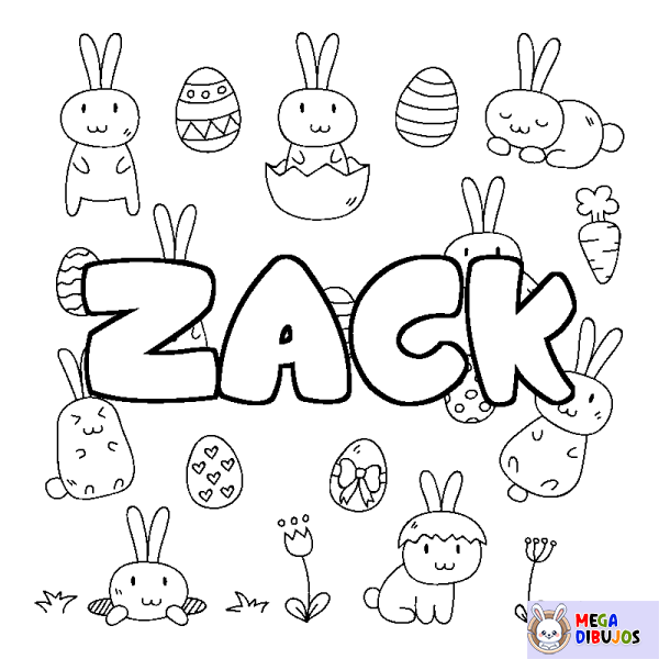 Coloración del nombre ZACK - decorado Pascua