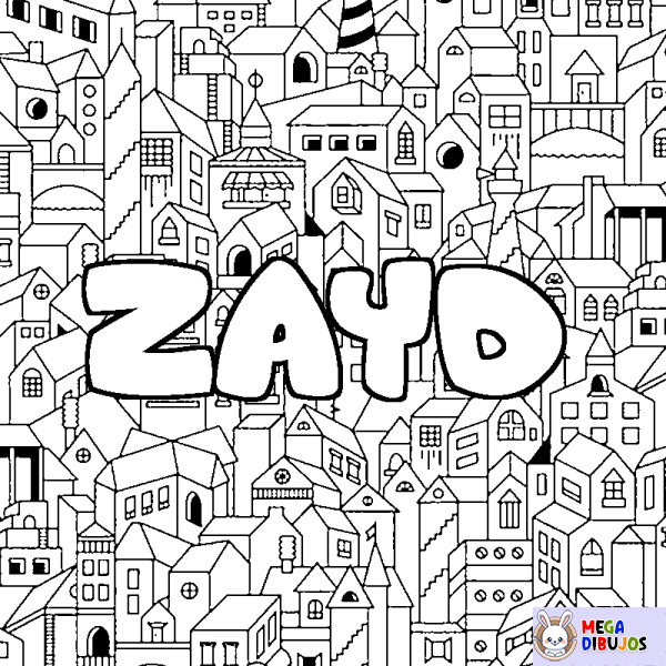 Coloración del nombre ZAYD - decorado ciudad