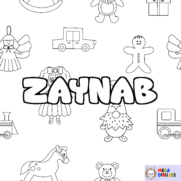 Coloración del nombre ZAYNAB - decorado juguetes