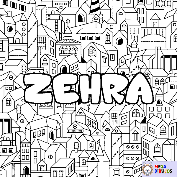 Coloración del nombre ZEHRA - decorado ciudad