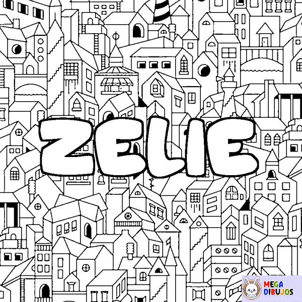 Coloración del nombre ZELIE - decorado ciudad