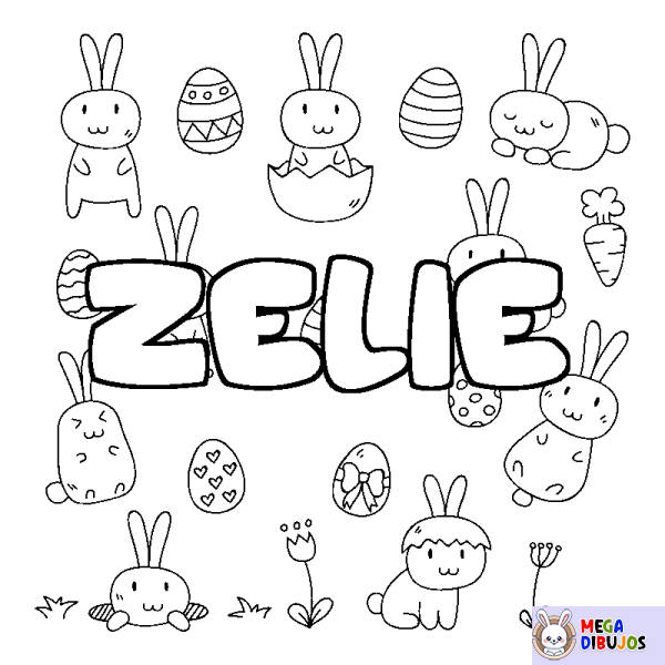 Coloración del nombre ZELIE - decorado Pascua