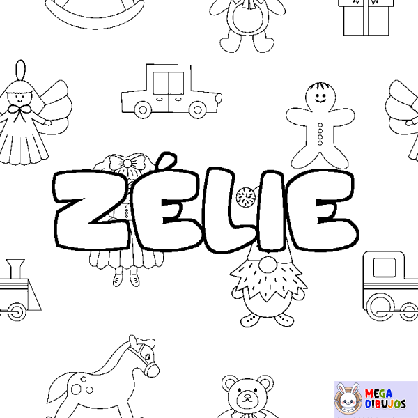 Coloración del nombre Z&Eacute;LIE - decorado juguetes