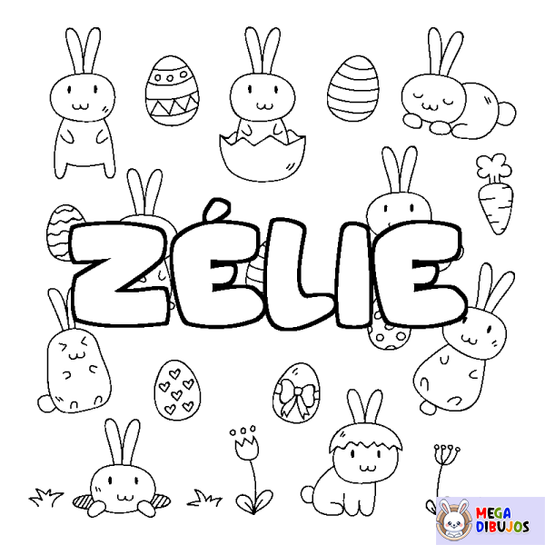 Coloración del nombre Z&Eacute;LIE - decorado Pascua