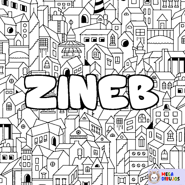 Coloración del nombre ZINEB - decorado ciudad