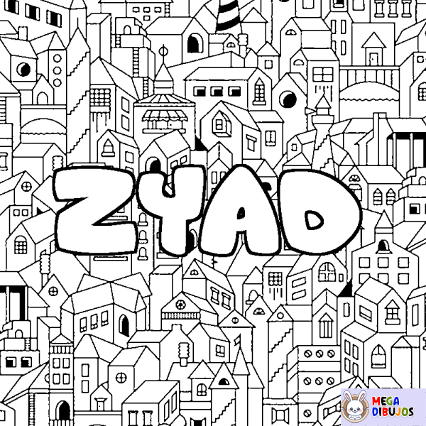 Coloración del nombre ZYAD - decorado ciudad