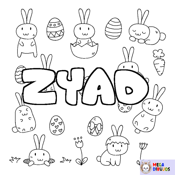 Coloración del nombre ZYAD - decorado Pascua