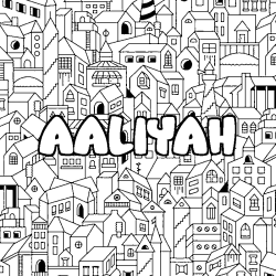 Dibujo para colorear AALIYAH - decorado ciudad