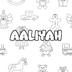 Dibujo para colorear AALIYAH - decorado juguetes