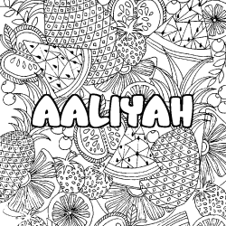 Dibujo para colorear AALIYAH - decorado mandala de frutas