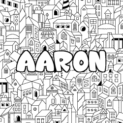 Coloración del nombre AARON - decorado ciudad