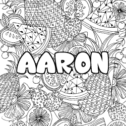 Coloración del nombre AARON - decorado mandala de frutas