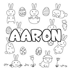 Coloración del nombre AARON - decorado Pascua