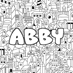 Coloración del nombre ABBY - decorado ciudad
