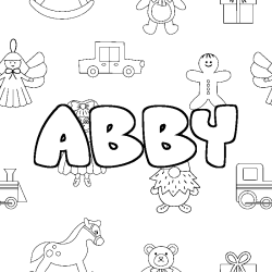 Coloración del nombre ABBY - decorado juguetes