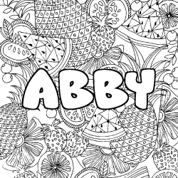 Dibujo para colorear ABBY - decorado mandala de frutas