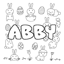 Dibujo para colorear ABBY - decorado Pascua