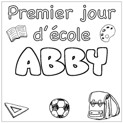 Coloración del nombre ABBY - decorado primer día de escuela