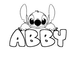 Coloración del nombre ABBY - decorado Stitch