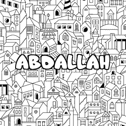 Coloración del nombre ABDALLAH - decorado ciudad