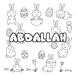 Coloración del nombre ABDALLAH - decorado Pascua