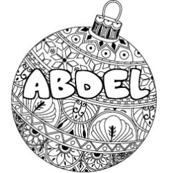 Coloración del nombre ABDEL - decorado bola de Navidad