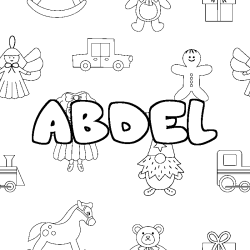 Coloración del nombre ABDEL - decorado juguetes