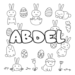 Coloración del nombre ABDEL - decorado Pascua