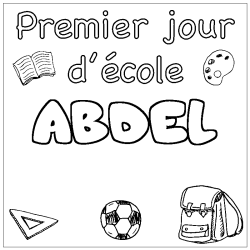 Coloración del nombre ABDEL - decorado primer día de escuela