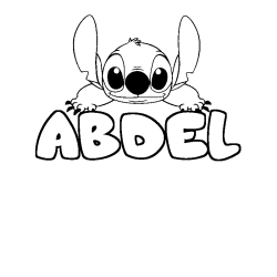 Coloración del nombre ABDEL - decorado Stitch