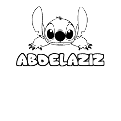 Coloración del nombre ABDELAZIZ - decorado Stitch