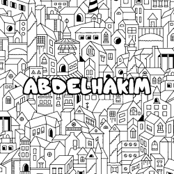 Coloración del nombre ABDELHAKIM - decorado ciudad