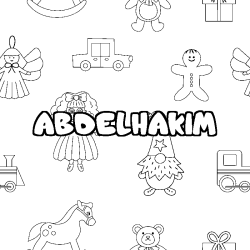 Coloración del nombre ABDELHAKIM - decorado juguetes