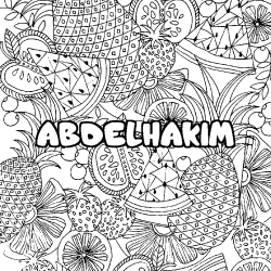 Coloración del nombre ABDELHAKIM - decorado mandala de frutas