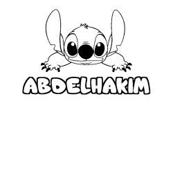 Coloración del nombre ABDELHAKIM - decorado Stitch