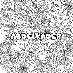 Coloración del nombre ABDELKADER - decorado mandala de frutas