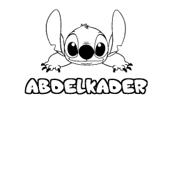 Coloración del nombre ABDELKADER - decorado Stitch