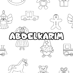 Coloración del nombre ABDELKARIM - decorado juguetes