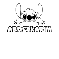 Coloración del nombre ABDELKARIM - decorado Stitch