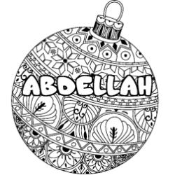 Coloración del nombre ABDELLAH - decorado bola de Navidad