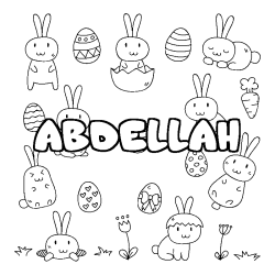 Coloración del nombre ABDELLAH - decorado Pascua