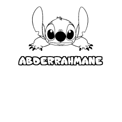 Coloración del nombre ABDERRAHMANE - decorado Stitch