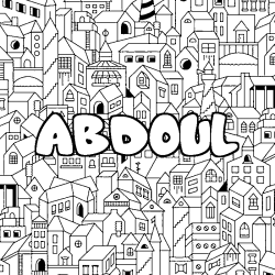 Coloración del nombre ABDOUL - decorado ciudad