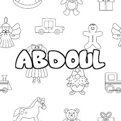 Coloración del nombre ABDOUL - decorado juguetes