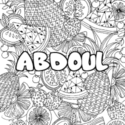 Coloración del nombre ABDOUL - decorado mandala de frutas